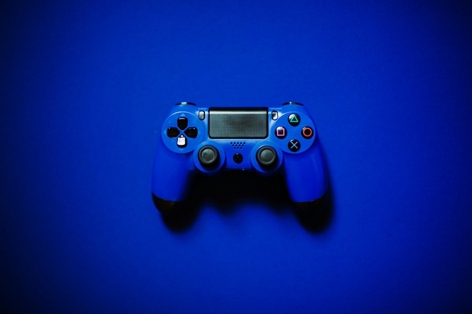 A video game console controller.